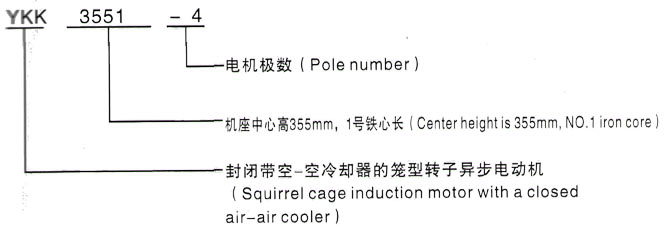 YKK系列(H355-1000)高压YJTG-100L1-4A/2.2KW三相异步电机西安泰富西玛电机型号说明